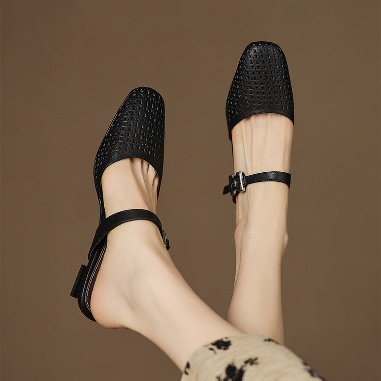 Nilda | Mules in vera pelle traforata