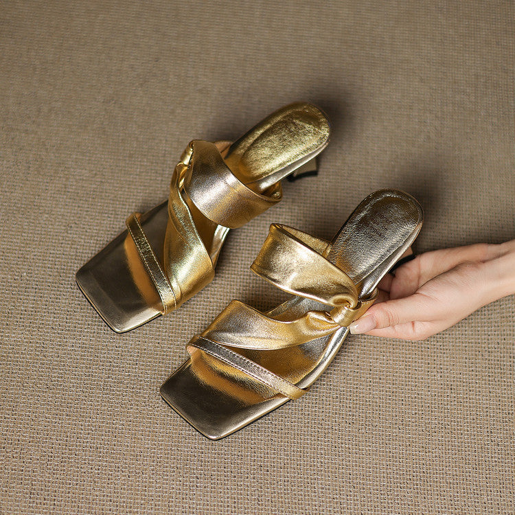 Marisa | Sandali in vera pelle metallizzata