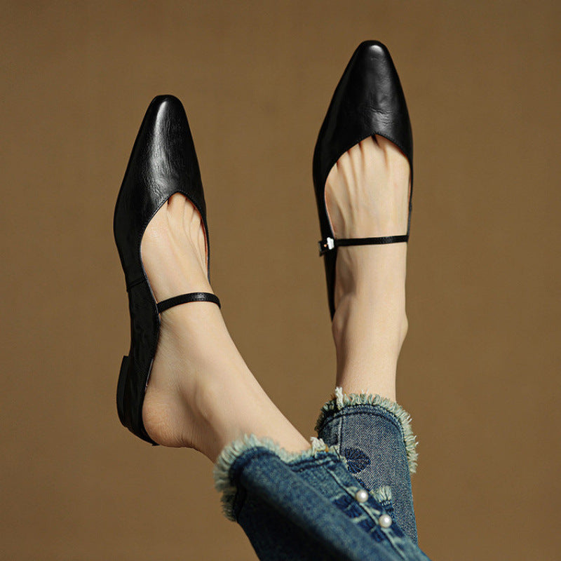 Thalia | Mules in vera pelle con cinturino
