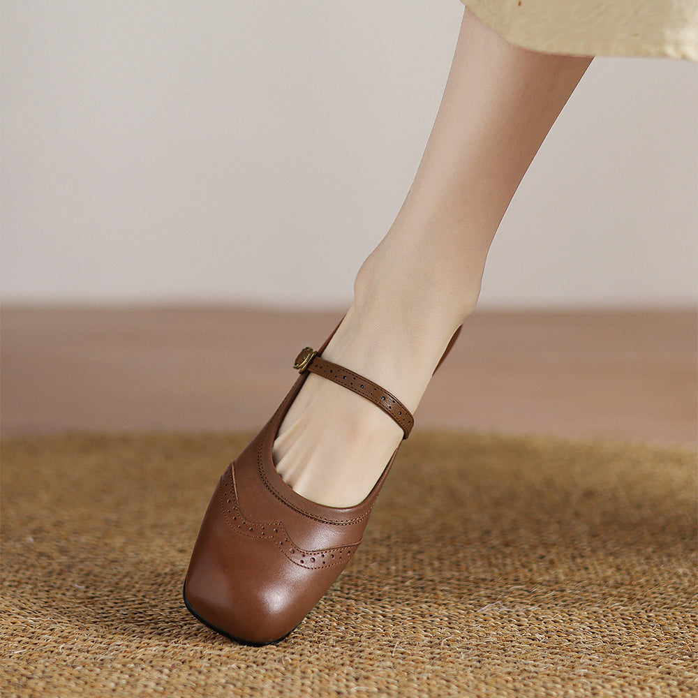 Harel | Mary Jane brogue in vera pelle