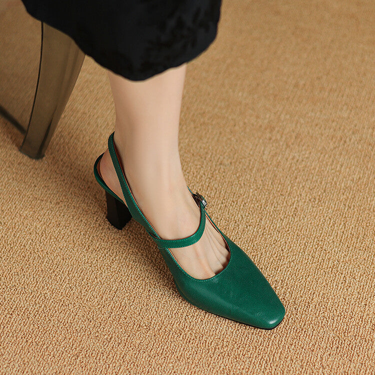 Ezzy | Slingback in vera pelle con doppio cinturino