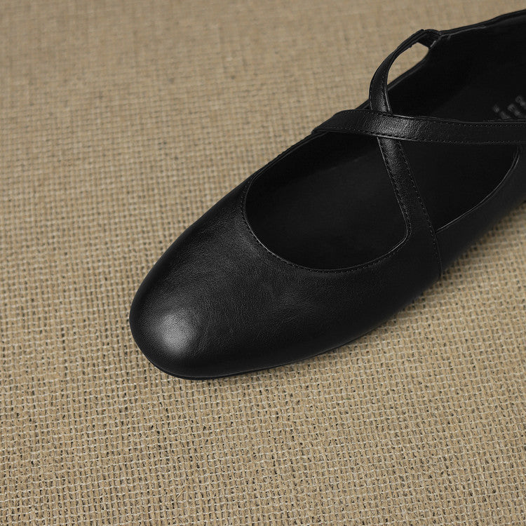 Zeor | Ballerine in vera pelle con fasce incrociate