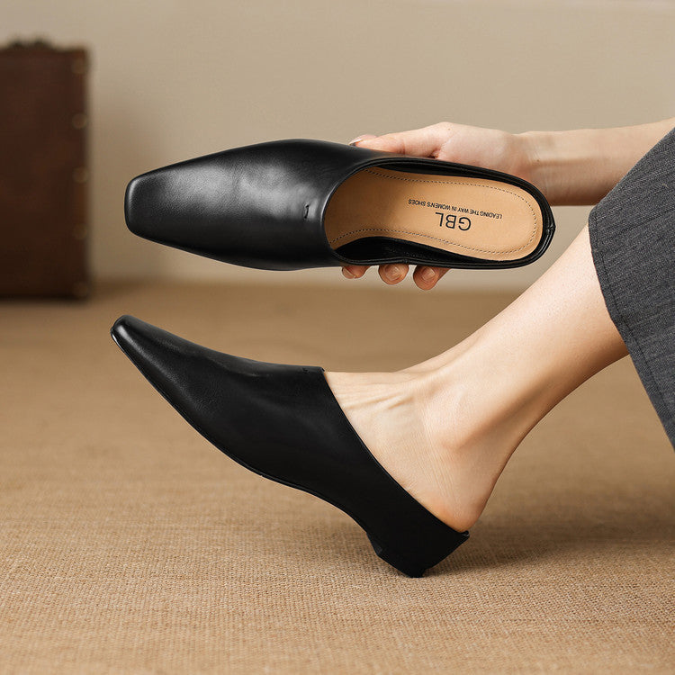 Kessa | Mules in vera pelle con zeppa