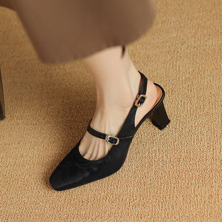 Ezzy | Slingback in vera pelle con doppio cinturino