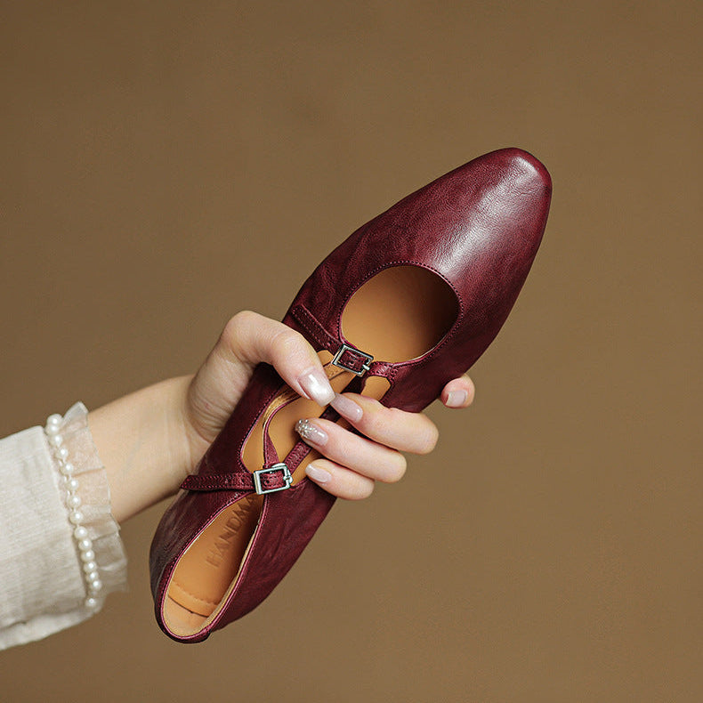 Amara | Ballerine in vera pelle con fasce incrociate