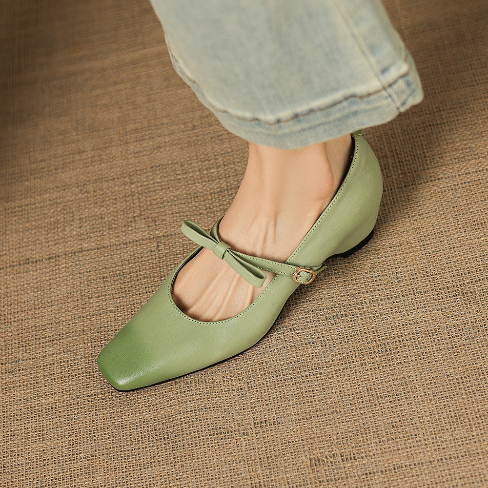 Dalia | Décolleté in vera pelle con fiocco