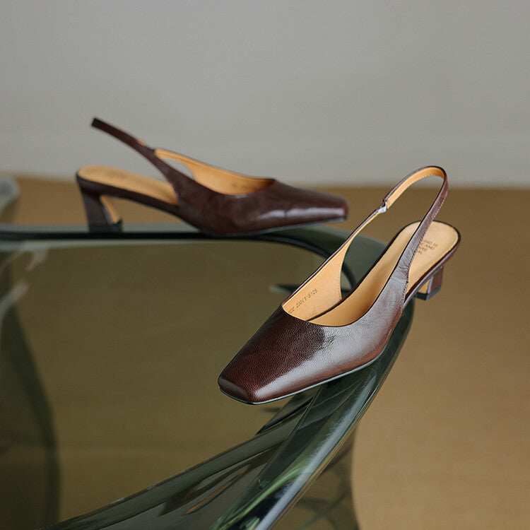 Ersa | Slingback in vera pelle lucida