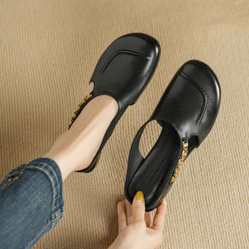 Galia | Mules in vera pelle con catena