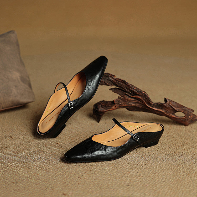 Thalia | Mules in vera pelle con cinturino
