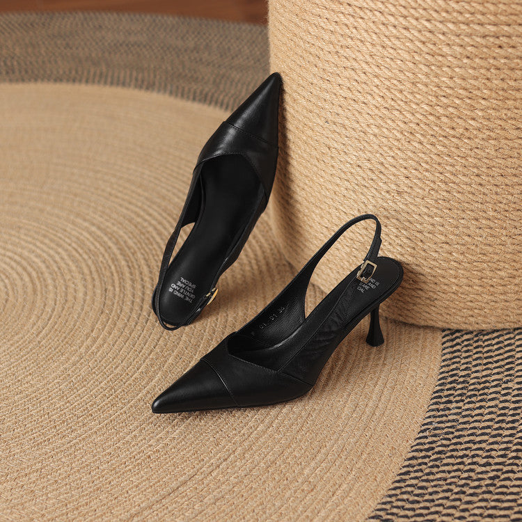 Myla | Slingback in vera pelle con tacco a matita