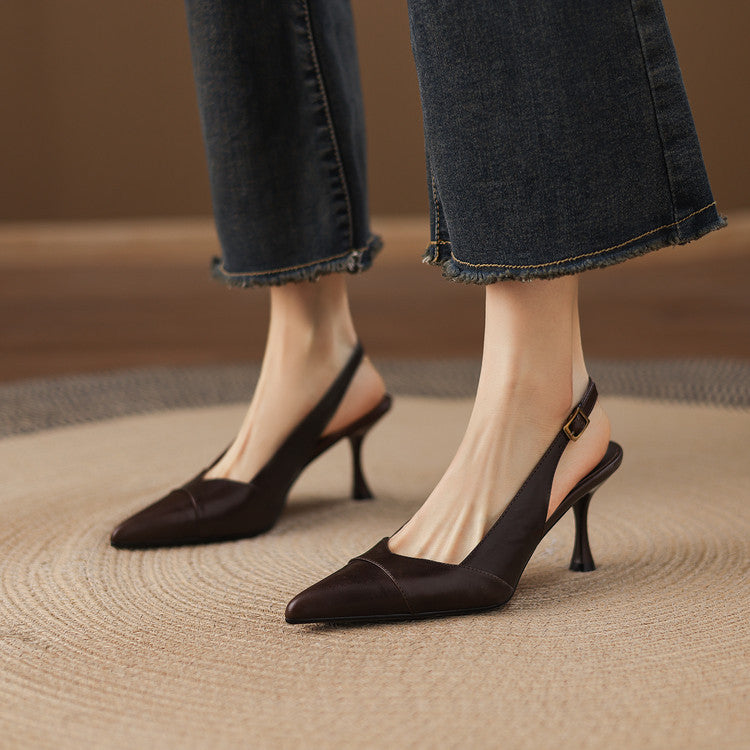 Myla | Slingback in vera pelle con tacco a matita