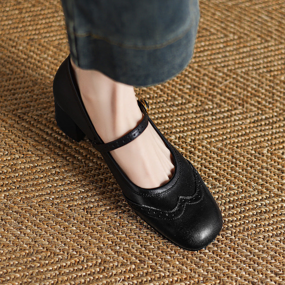 Harel | Mary Jane brogue in vera pelle