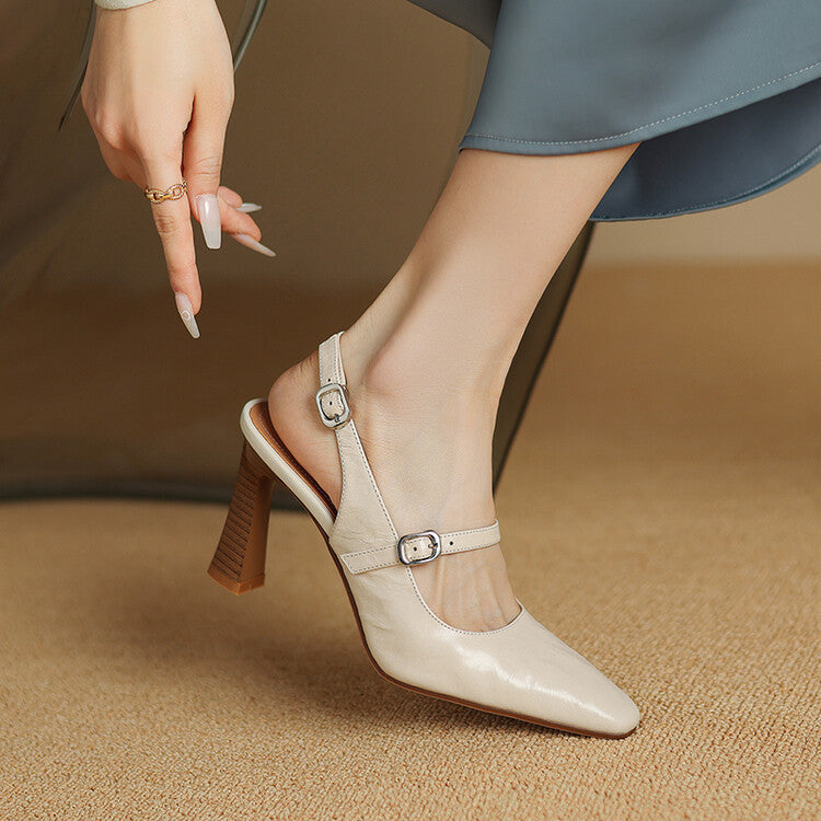 Ezzy | Slingback in vera pelle con doppio cinturino