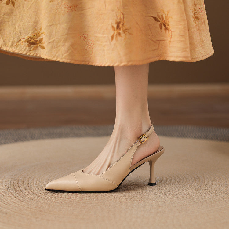 Myla | Slingback in vera pelle con tacco a matita