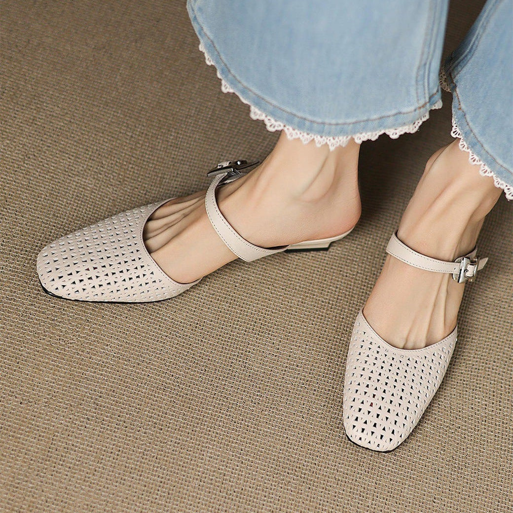 Nilda | Mules in vera pelle traforata