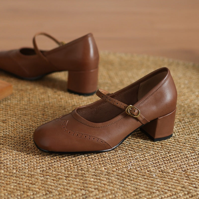 Harel | Mary Jane brogue in vera pelle