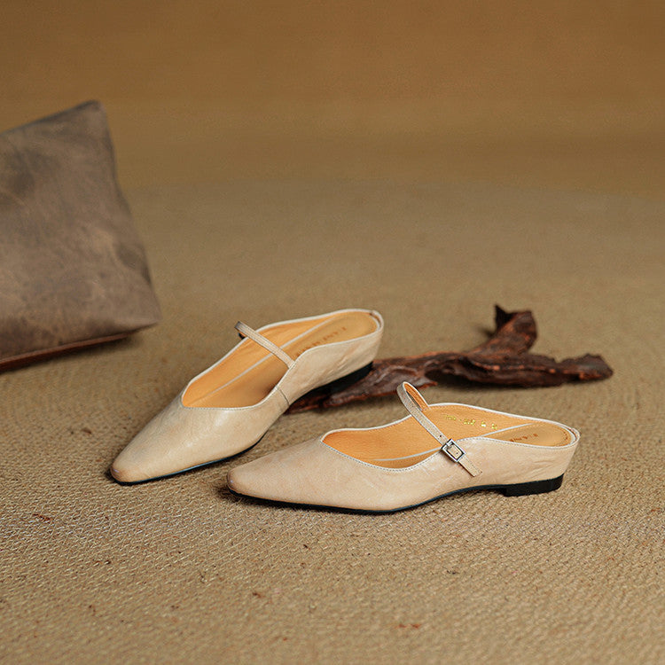 Thalia | Mules in vera pelle con cinturino