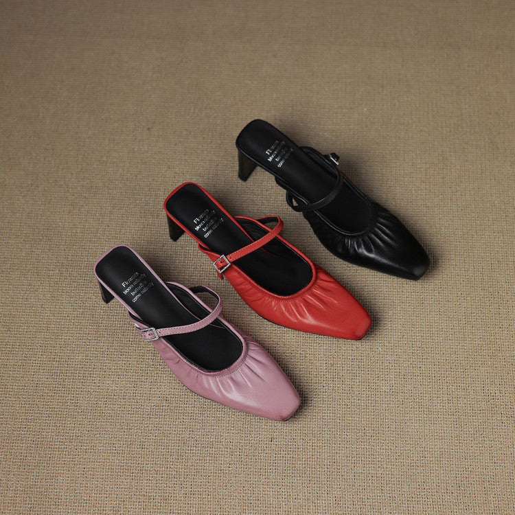 Vanya | Mules Mary Jane in vera pelle