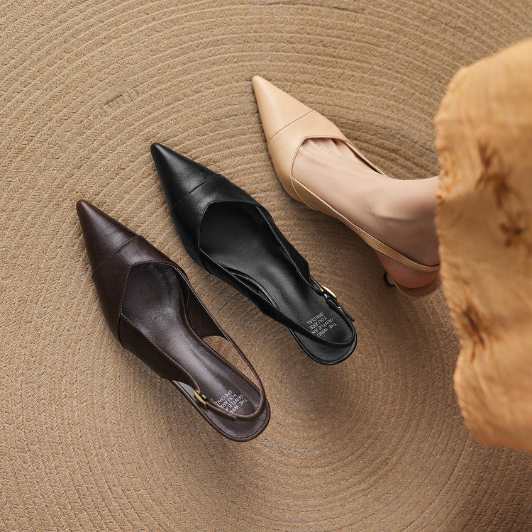 Myla | Slingback in vera pelle con tacco a matita