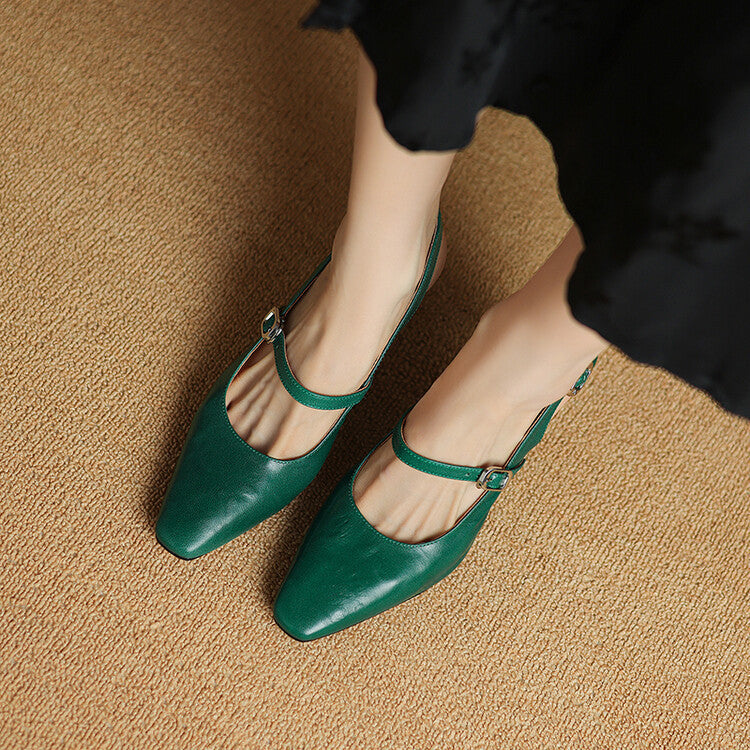 Ezzy | Slingback in vera pelle con doppio cinturino