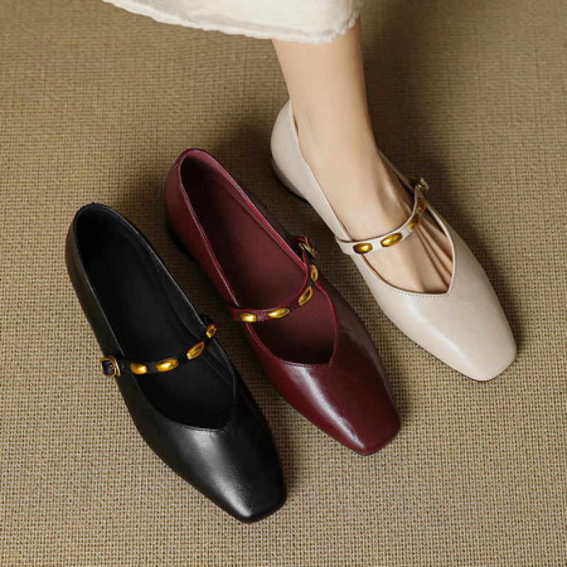 Zyra | Ballerine Mary Jane in vera pelle