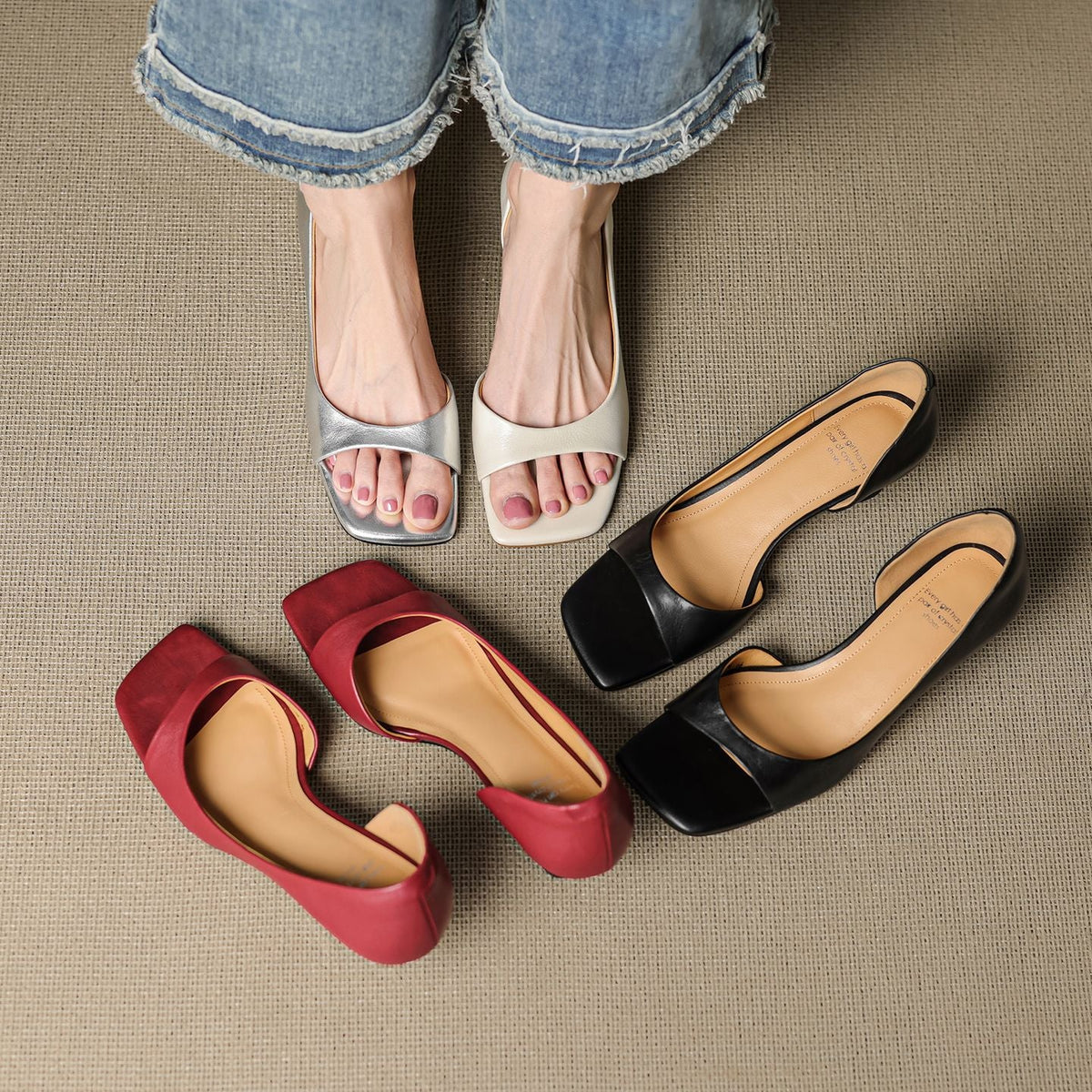 Celin | Décolleté peep-toe con tacco kitten