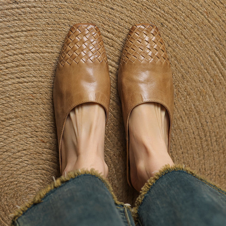 Rea | Mules in vera pelle intrecciata