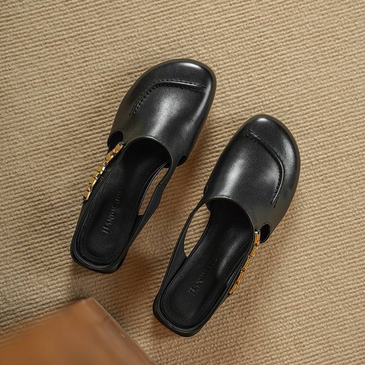 Galia | Mules in vera pelle con catena