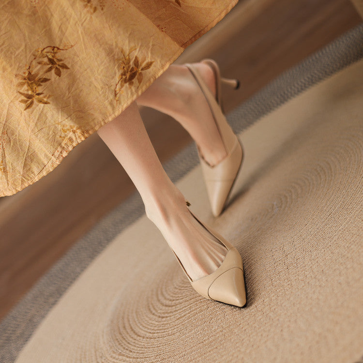 Myla | Slingback in vera pelle con tacco a matita
