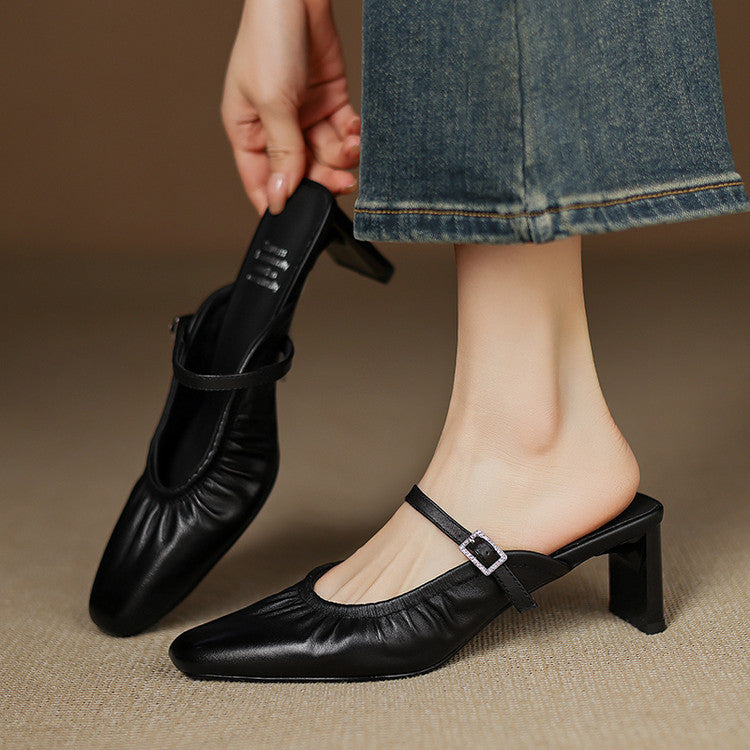 Vanya | Mules Mary Jane in vera pelle