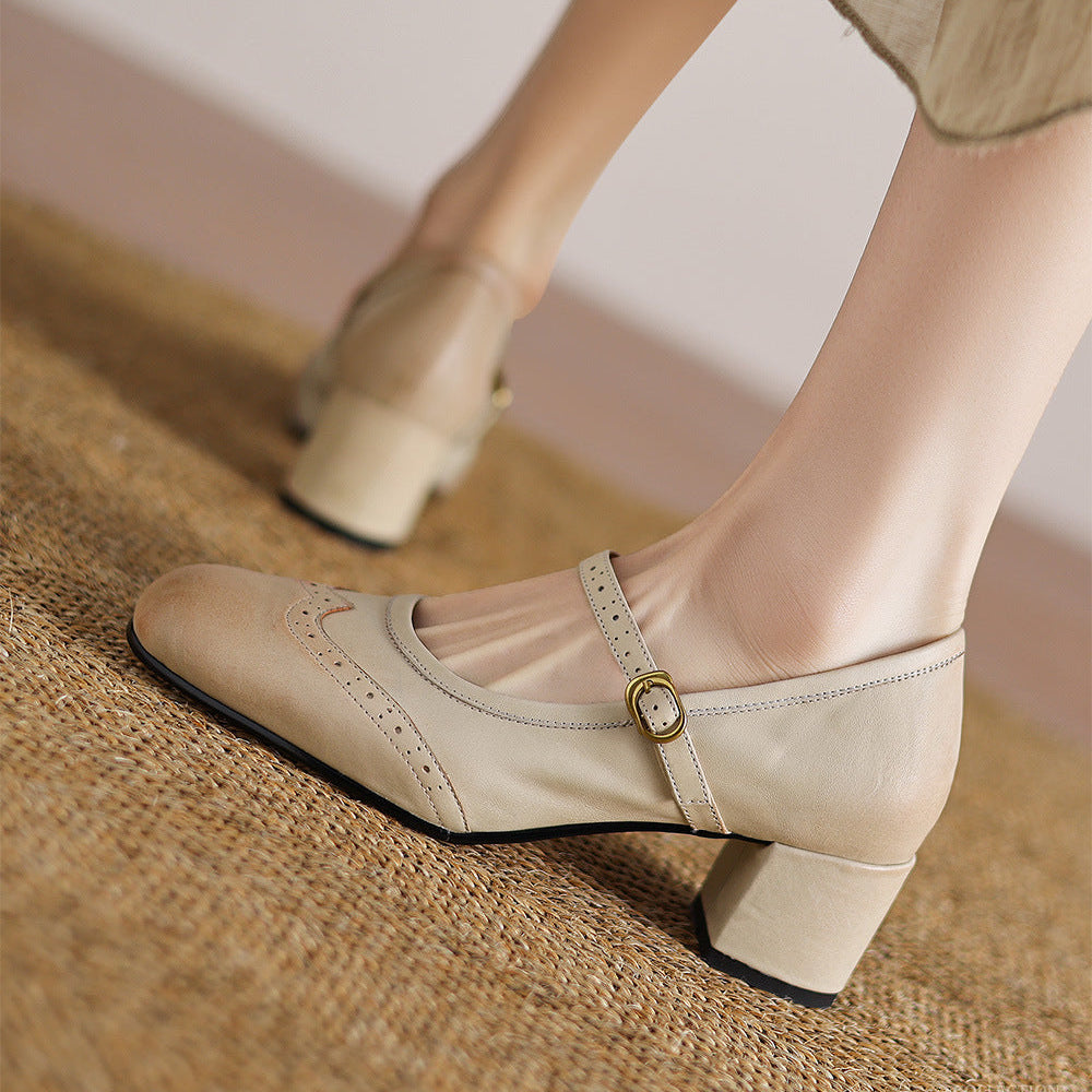 Harel | Mary Jane brogue in vera pelle
