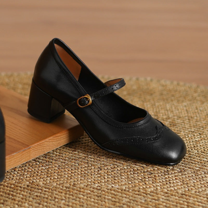 Harel | Mary Jane brogue in vera pelle