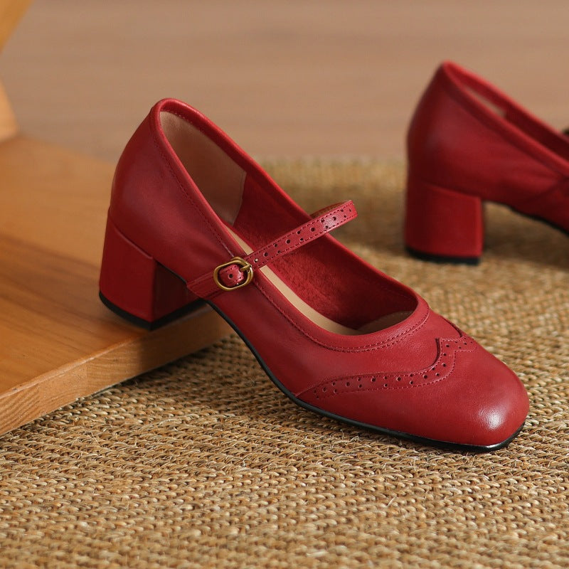 Harel | Mary Jane brogue in vera pelle