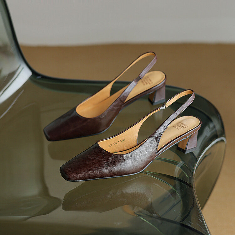 Ersa | Slingback in vera pelle lucida