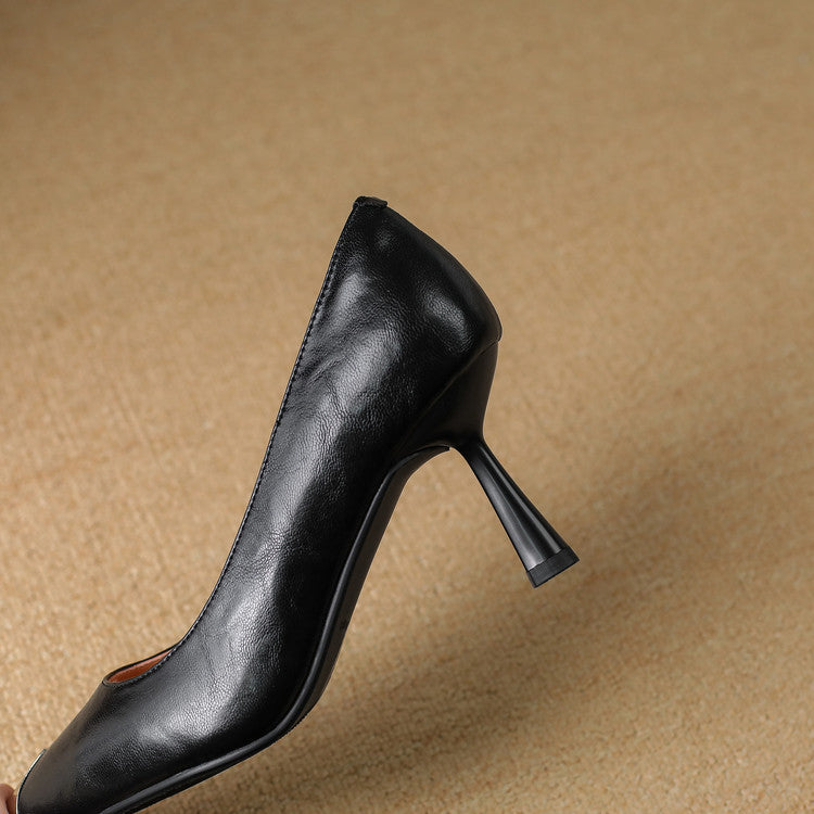 Valia | Décolleté in vera pelle con punta metallizzata