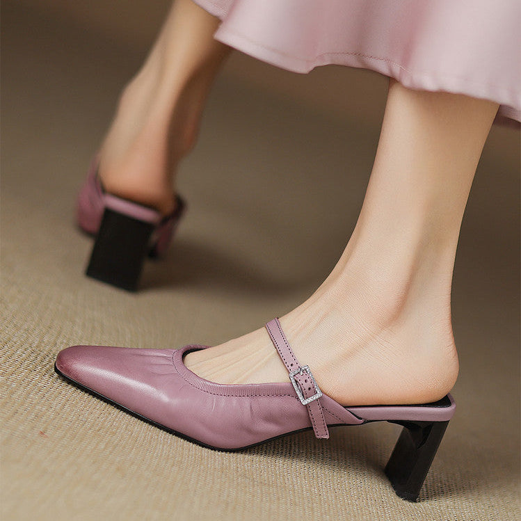 Vanya | Mules Mary Jane in vera pelle