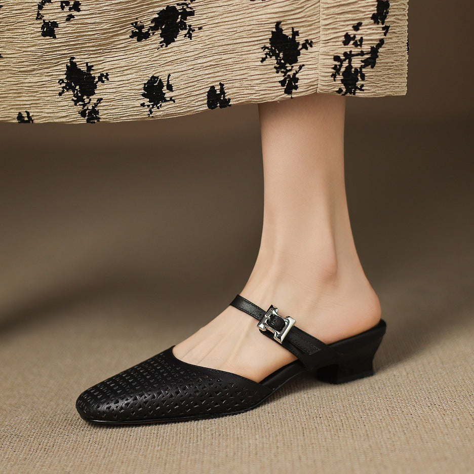 Nilda | Mules in vera pelle traforata