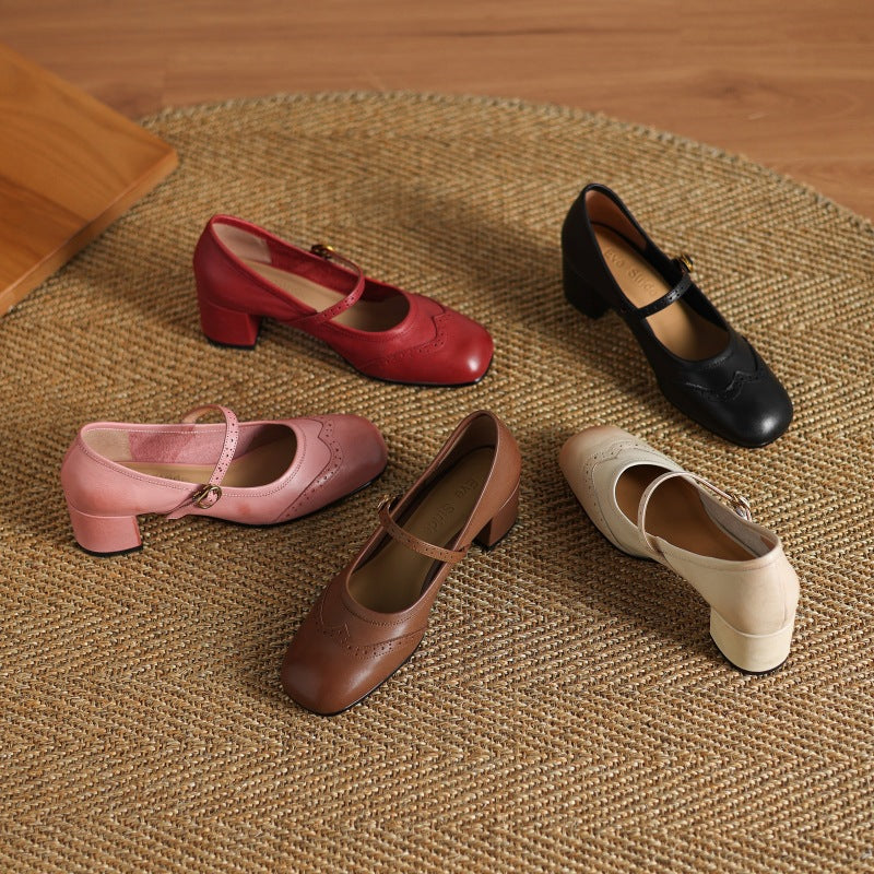 Harel | Mary Jane brogue in vera pelle