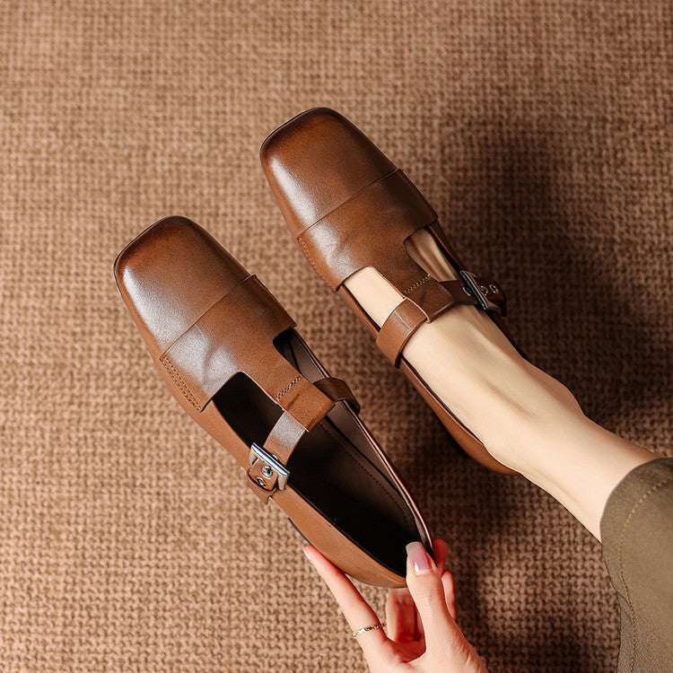 June | Scarpe in vera pelle con cinturino a T