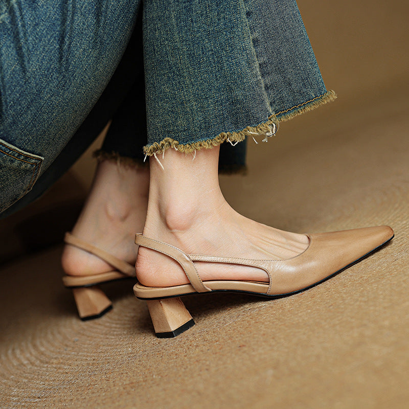 Gina | Slingback in vera pelle a punta