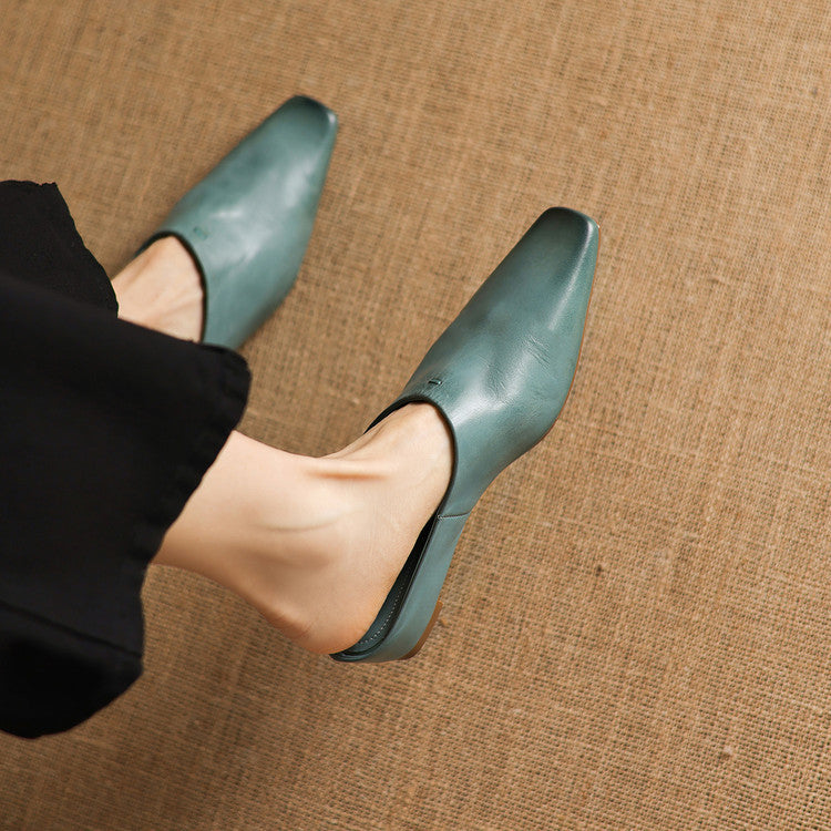 Kessa | Mules in vera pelle con zeppa
