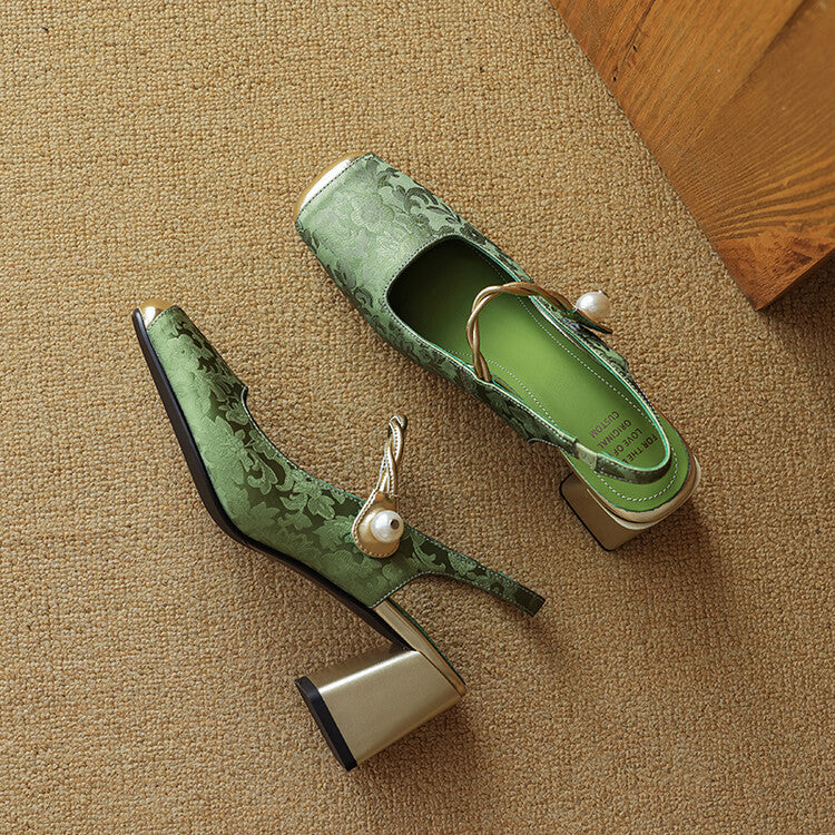 Regina | Slingback effetto broccato
