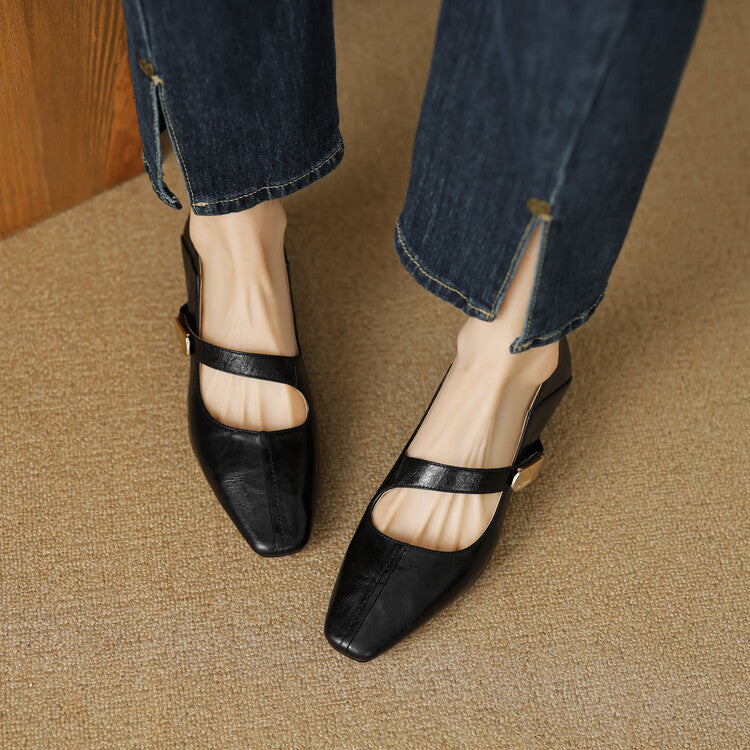 Quera | Mary Jane in vera pelle con morsetto