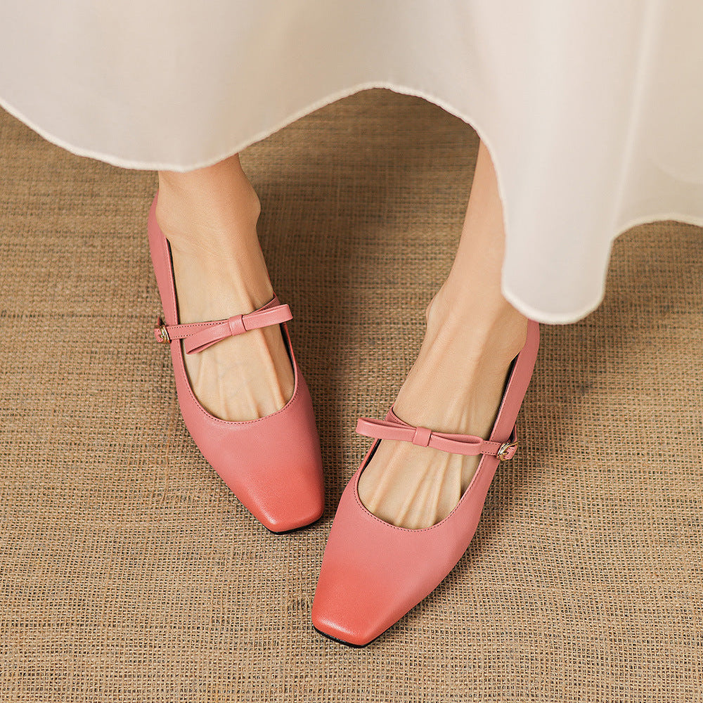 Dalia | Décolleté in vera pelle con fiocco