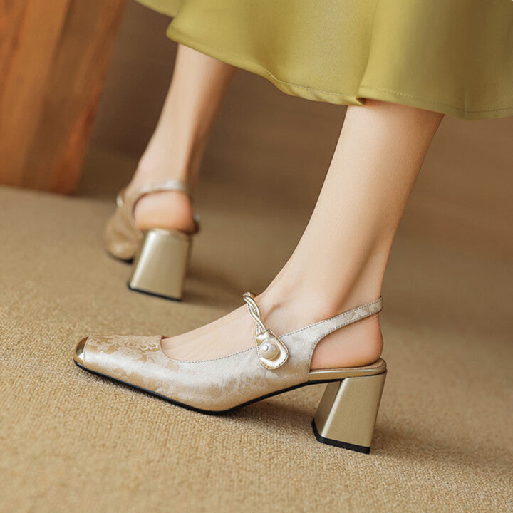 Regina | Slingback effetto broccato