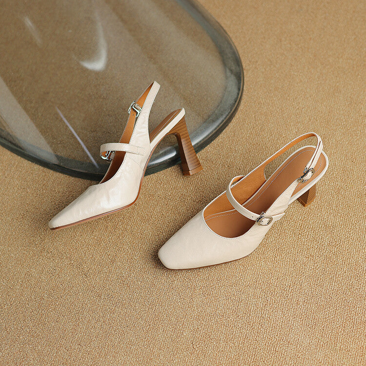 Ezzy | Slingback in vera pelle con doppio cinturino