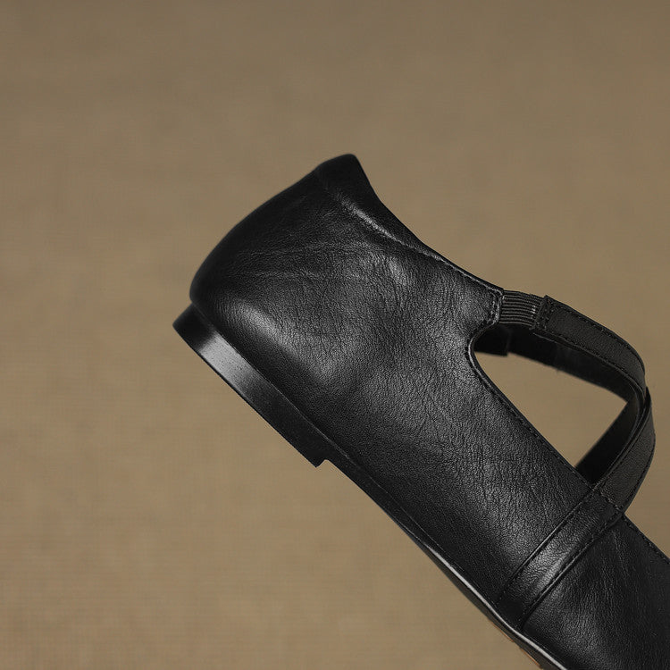 Zeor | Ballerine in vera pelle con fasce incrociate