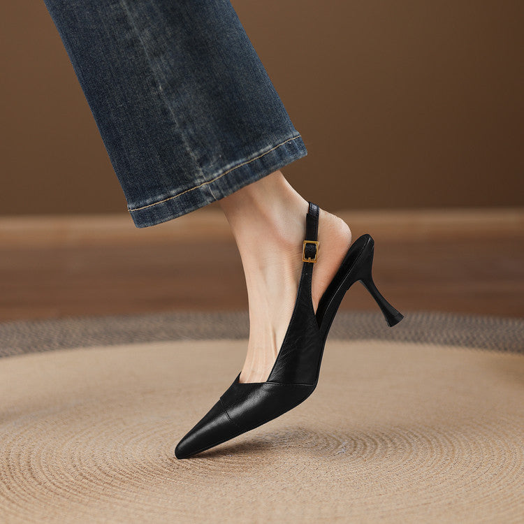 Myla | Slingback in vera pelle con tacco a matita