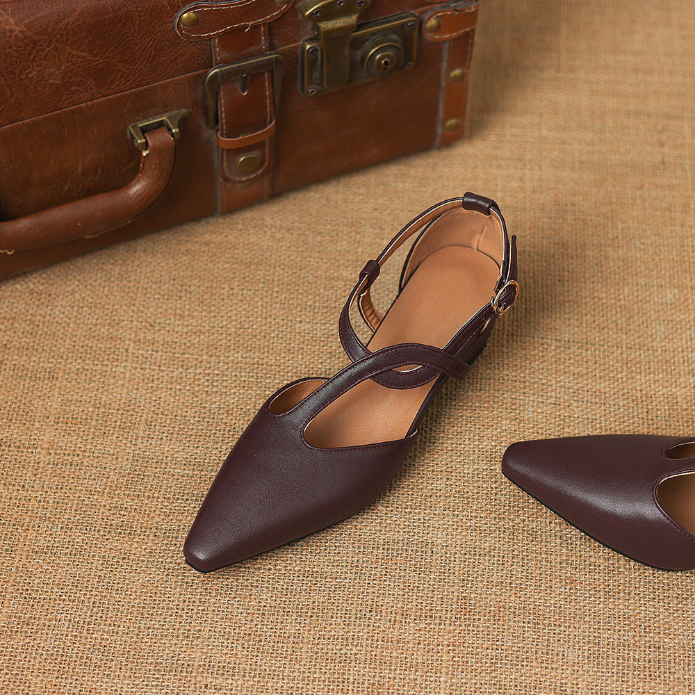 Mia | Scarpe in vera pelle con cinturino a T