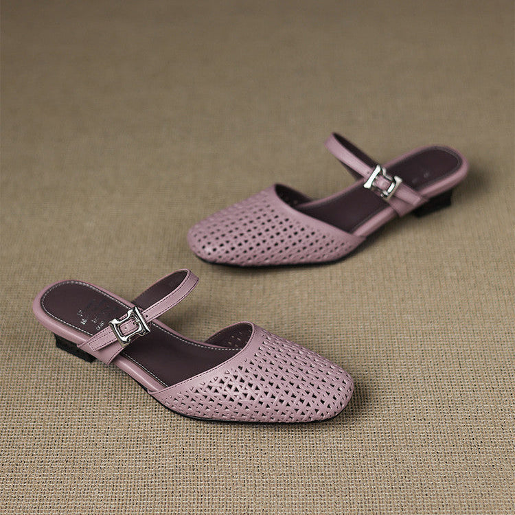 Nilda | Mules in vera pelle traforata